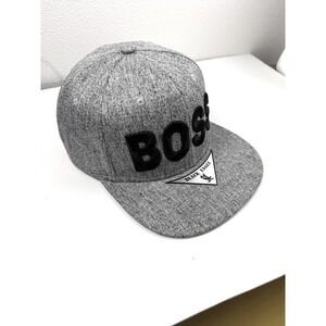 Black Eagle BOSS Snapback Hat Grey Heather Flat Bill Adjustable Mens Cap